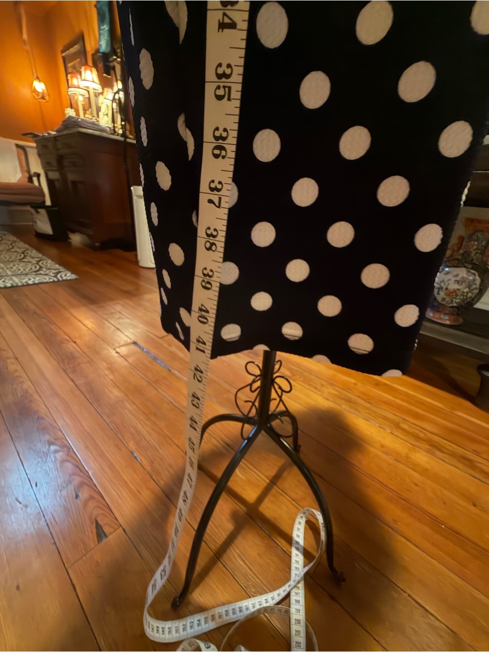 Shelby & Palmer Polka Dot Midi Dress with Striped Waist Detail - Picture 6 of 11